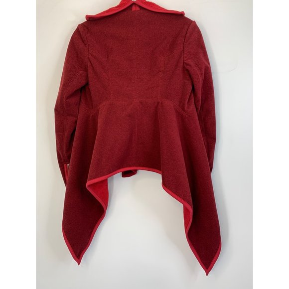Lululemon Peace of Mind Fleece Drape Jacket Sweater Size 4 Small EUC 6812 Red - Picture 13 of 15